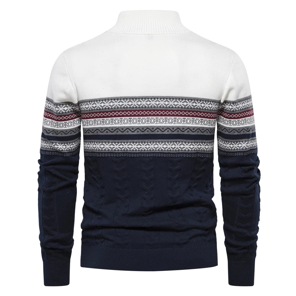 2023 New Autumn High Quality Zipper Pullers Men Warm Winter Cotton Sweaters for Men Ethnic Patterns Casual Mens Sweater Clothing