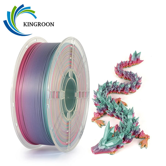 KINGROON Filament d'imprimante 3D couleur PLA soie arc-en-ciel multicolore dégradé consommables d'impression 1,75 mm bobine en plastique 1 kg