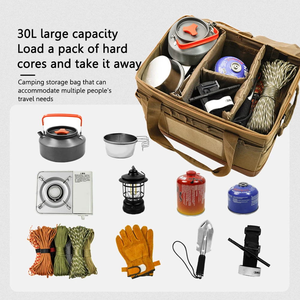 Sac de rangement pour réservoir de gaz de camping en plein air, grande capacité, sac à outils pour clous de sol, bouteille de gaz, ustensiles de cuisine pour pique-nique, kit d'ustensiles