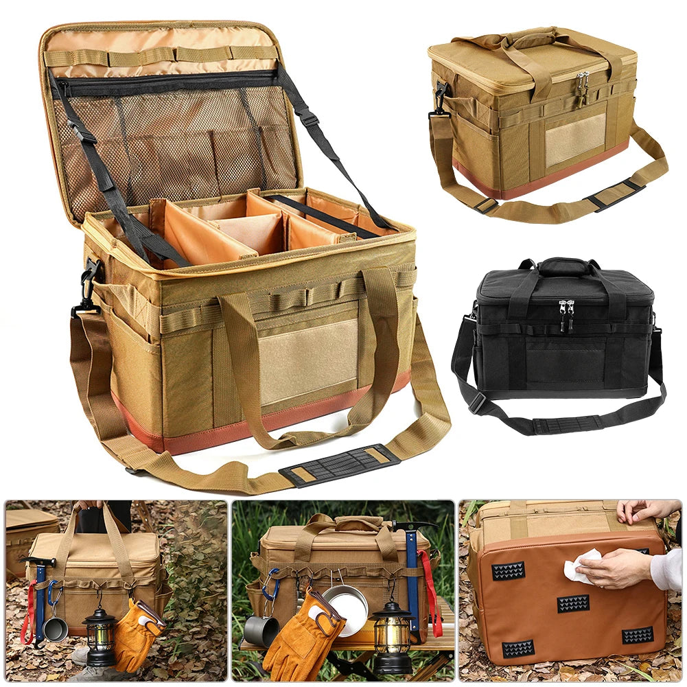 Sac de rangement pour réservoir de gaz de camping en plein air, grande capacité, sac à outils pour clous de sol, bouteille de gaz, ustensiles de cuisine pour pique-nique, kit d'ustensiles