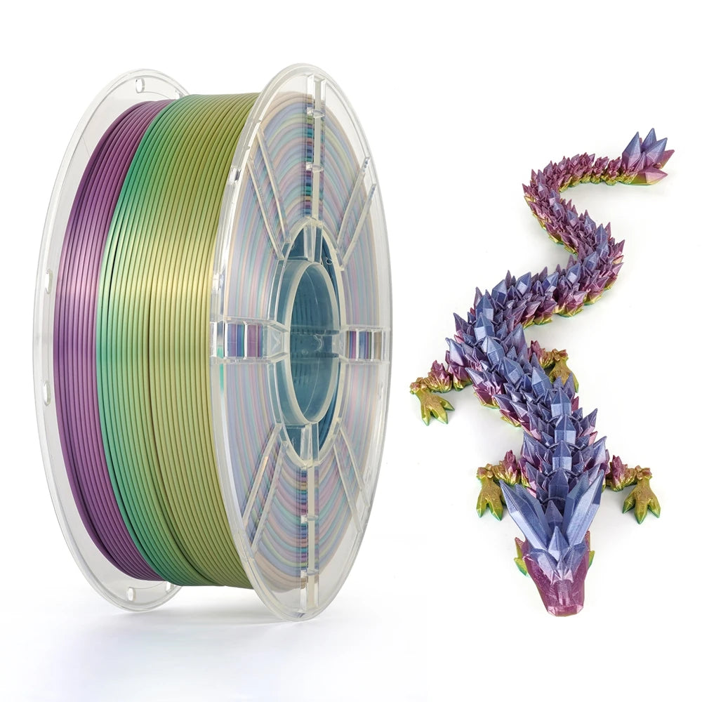 KINGROON Filament d'imprimante 3D couleur PLA soie arc-en-ciel multicolore dégradé consommables d'impression 1,75 mm bobine en plastique 1 kg