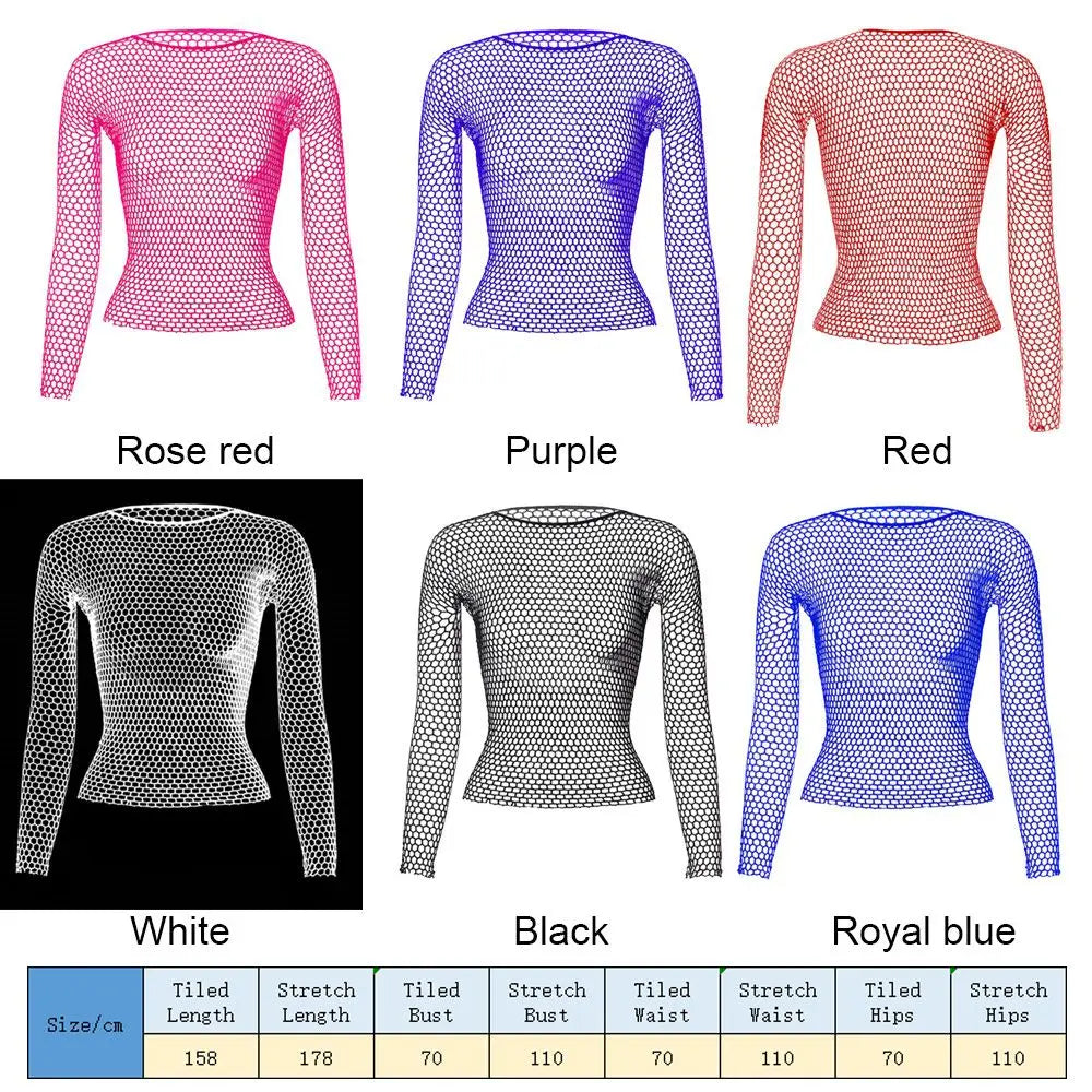 Women Sexy Lingerie Costumes Bodystocking Night Dress Nightwear Hollow Out Fishnet Long Sleeve Tops Base Tanks Underwear/ Robe de nuit