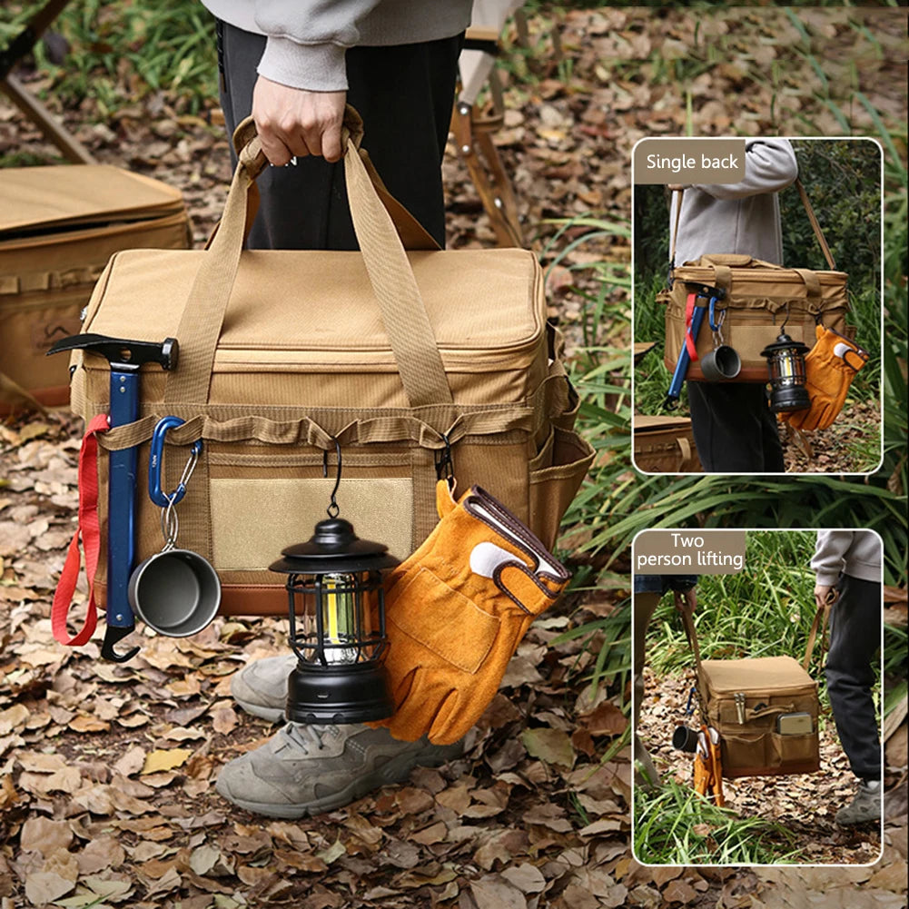 Sac de rangement pour réservoir de gaz de camping en plein air, grande capacité, sac à outils pour clous de sol, bouteille de gaz, ustensiles de cuisine pour pique-nique, kit d'ustensiles