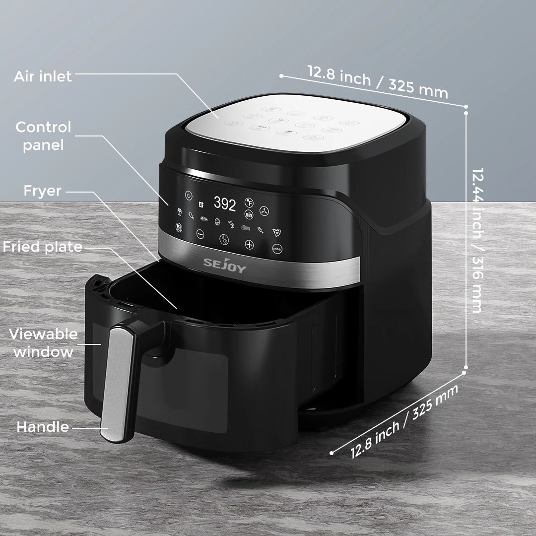 Air fryer 8-in-1,6L  Electric Hot fryer Oven Oilless Cooker,Roast, Bake, Plus Bake, Dehydrate, and Keep Food Warm, 120V