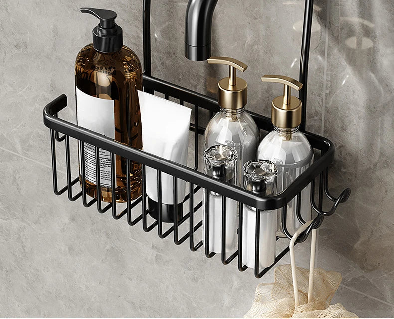 Convenient Toilet Shower Rack with No Drilling Installation  Bathroom Storage Basket for Shower Room and Bath Products