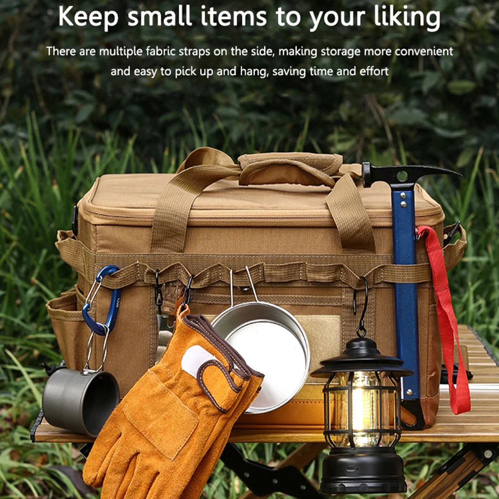 Sac de rangement pour réservoir de gaz de camping en plein air, grande capacité, sac à outils pour clous de sol, bouteille de gaz, ustensiles de cuisine pour pique-nique, kit d'ustensiles