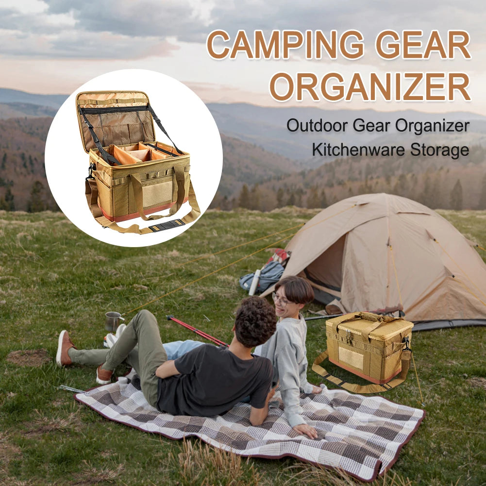 Sac de rangement pour réservoir de gaz de camping en plein air, grande capacité, sac à outils pour clous de sol, bouteille de gaz, ustensiles de cuisine pour pique-nique, kit d'ustensiles