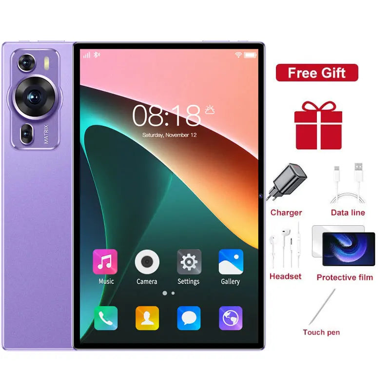 Nouvelle tablette P60 Pro 10,1 pouces, écran HD, 5G, double SIM, Android 14, pour enfants, batterie de 20 000 mAh, avec clavier et ordinateur portable