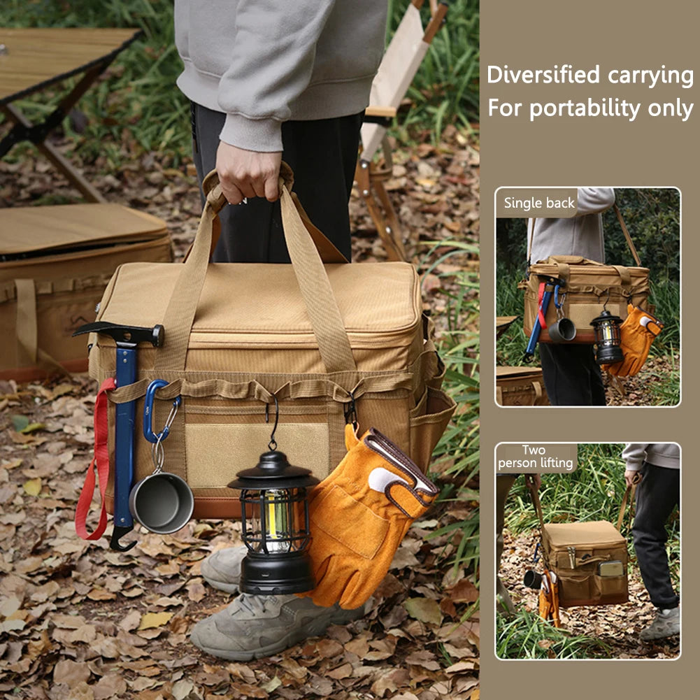 Sac de rangement pour réservoir de gaz de camping en plein air, grande capacité, sac à outils pour clous de sol, bouteille de gaz, ustensiles de cuisine pour pique-nique, kit d'ustensiles